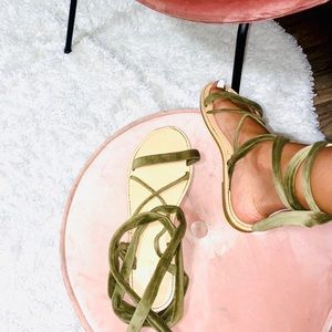 Olive lace up sandals